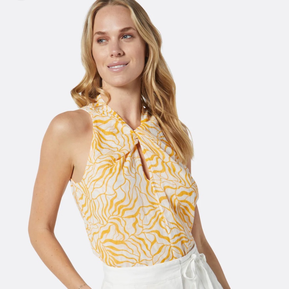 NWT - Joie - Maraloma Cotton Top - Porcelain Saffron Yellow - Small - Picture 3 of 4